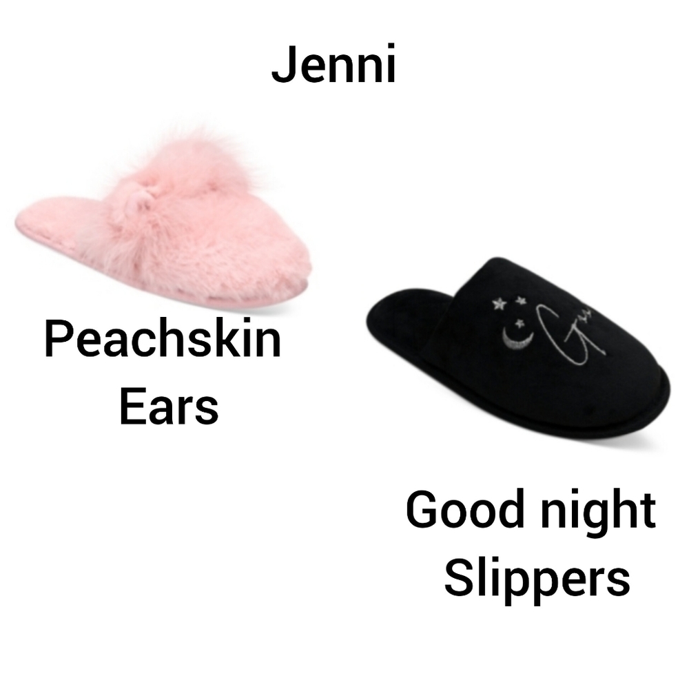 Jenni Good Night Critter Ear and Faux Fur Scuff Slippers S 5-6 Pink Blac…